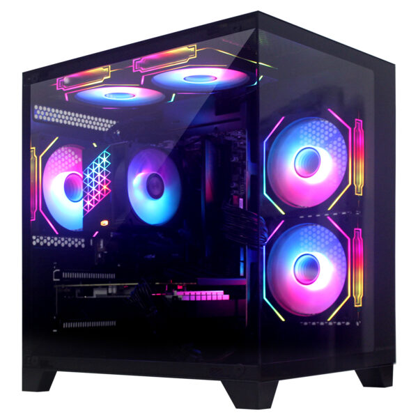 YLZKIX Gaming PC,AMD Ryzen 5 5600 3.5GHz(up to 4.4GHz), Radeon RX 6600 8GB Desktop Computer, 1TB NVMe SSD, 16GB DDR4 3200MHz, ,550W PSU,USB WIFI6&Bluetooth Windows 11 Home & AI Powered Gamer PC
